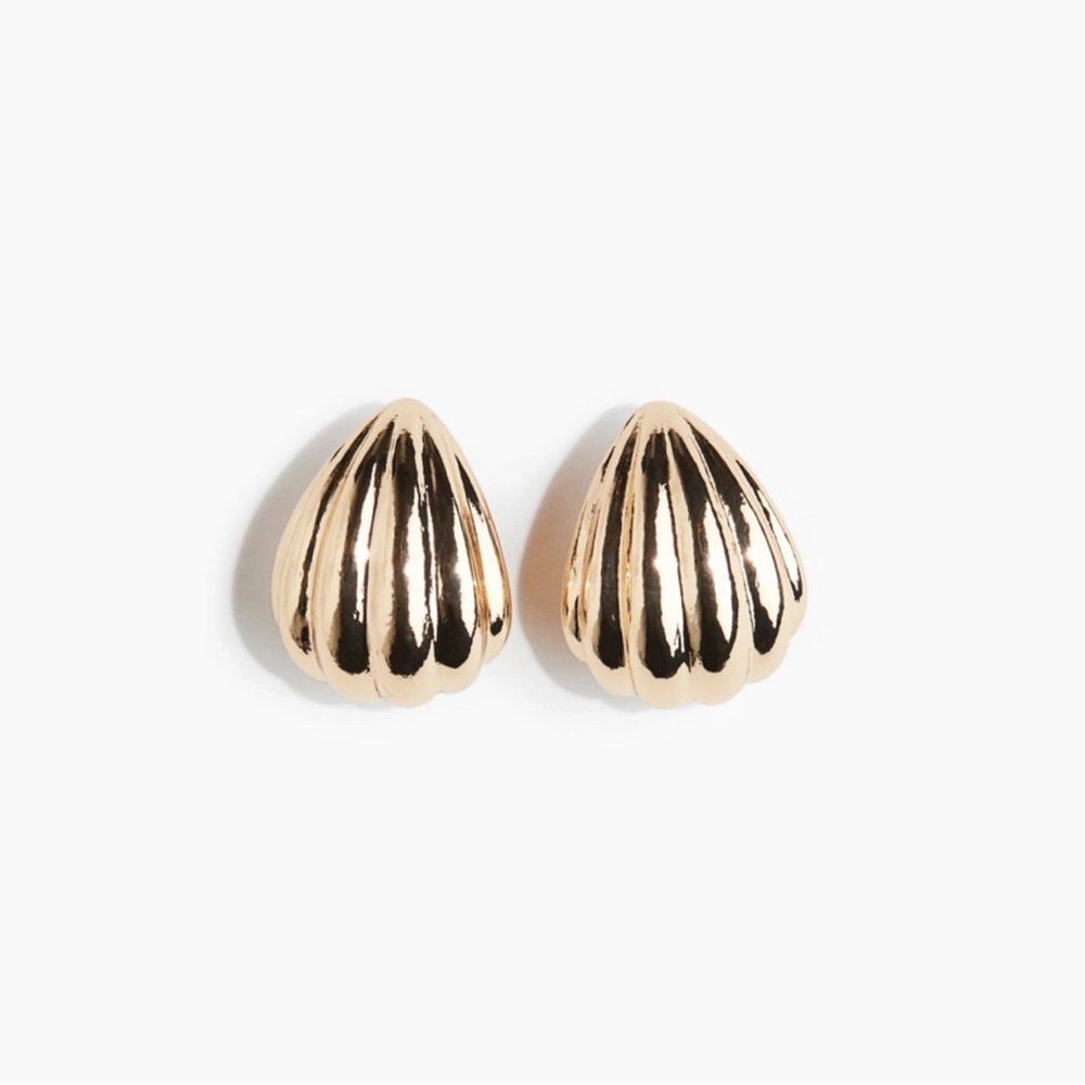 H&M Gold-Toned Shell Earrings